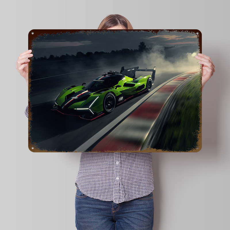 Retro Gaming On - Póster de Coche de Carreras Verde
