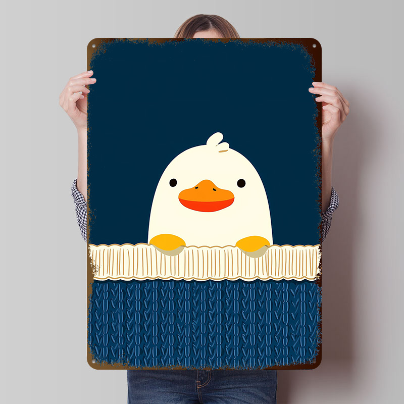 Background Retro Gaming - Póster Metálico de Pato Adorable sobre