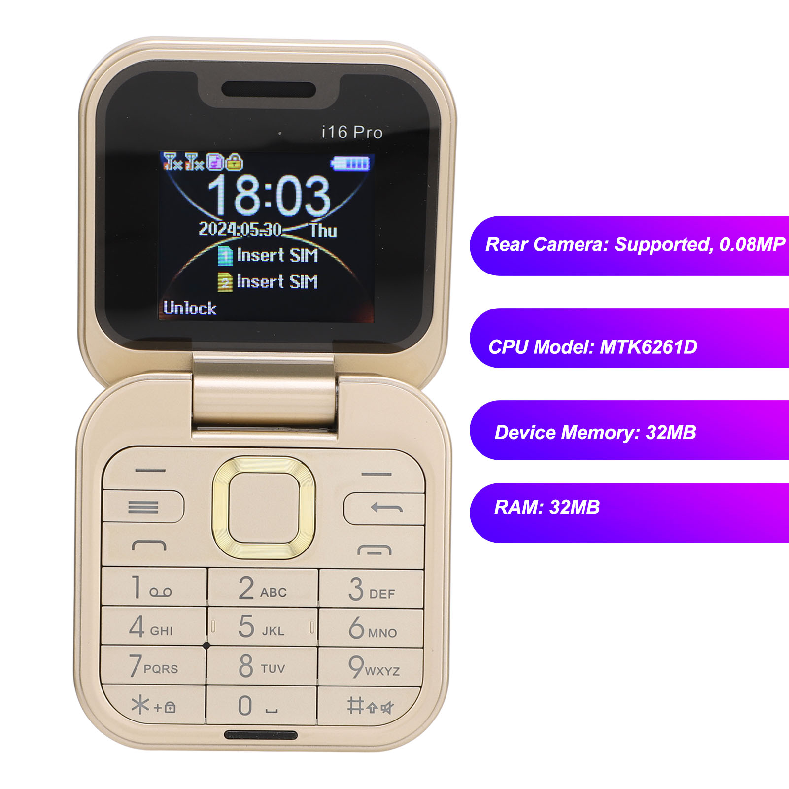 Retro Gaming Power Bank - Teléfono 2G con Botones Grandes, Admite