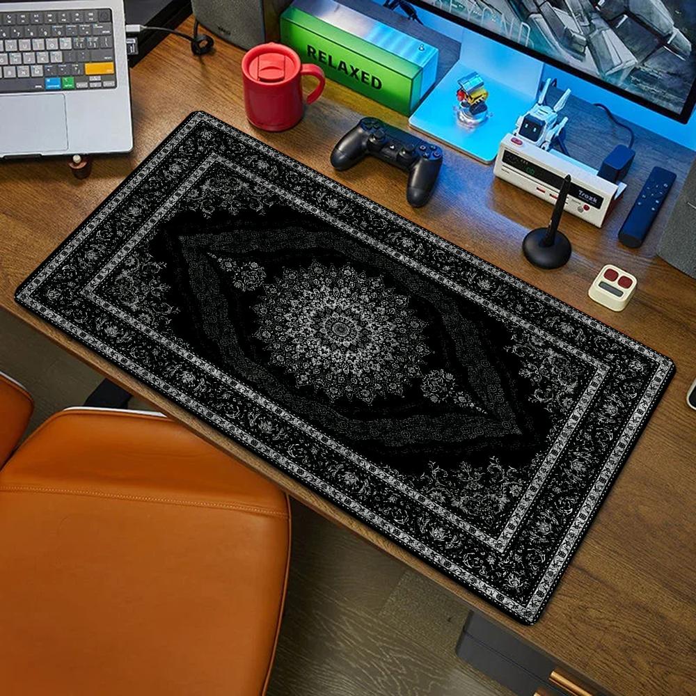 Retro Gaming Table - Alfombra persa negra nueva, alfombrilla de