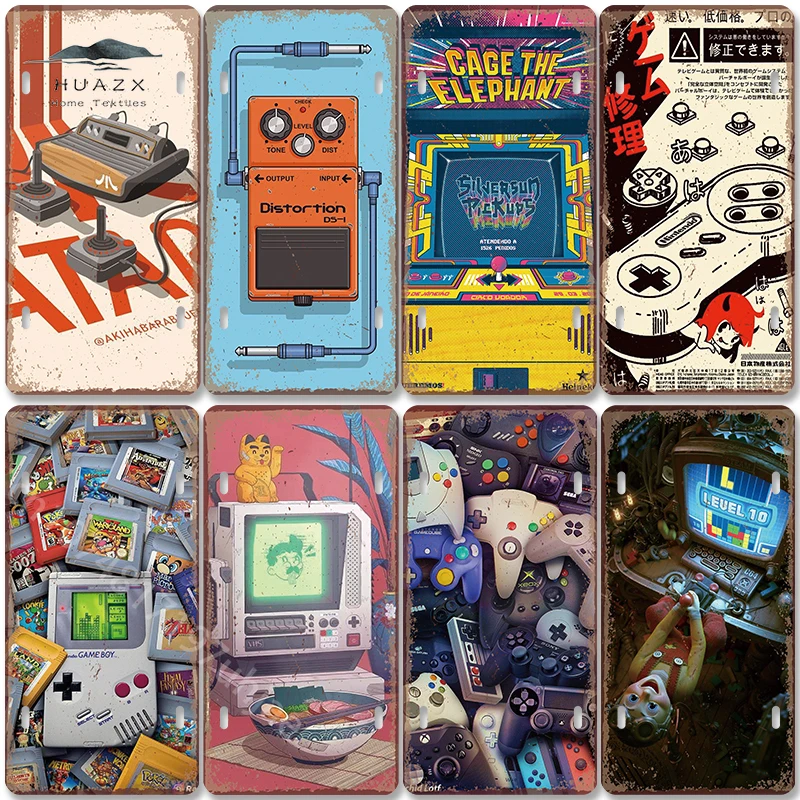 Retro Gaming Gameboy - Letrero Metálico Vintage de Videojuegos, Consola