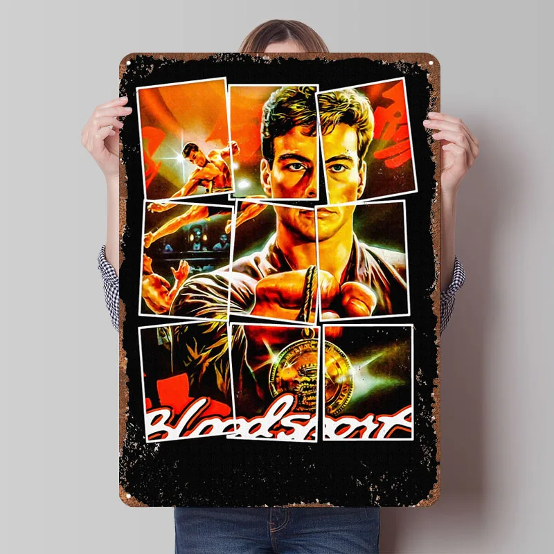 Retro Gaming At Home - Letrero metálico Bloodsport, póster de película