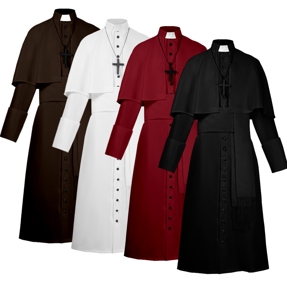 Retro Gaming Jacket - Traje de Cosplay de Sacerdote Medieval
