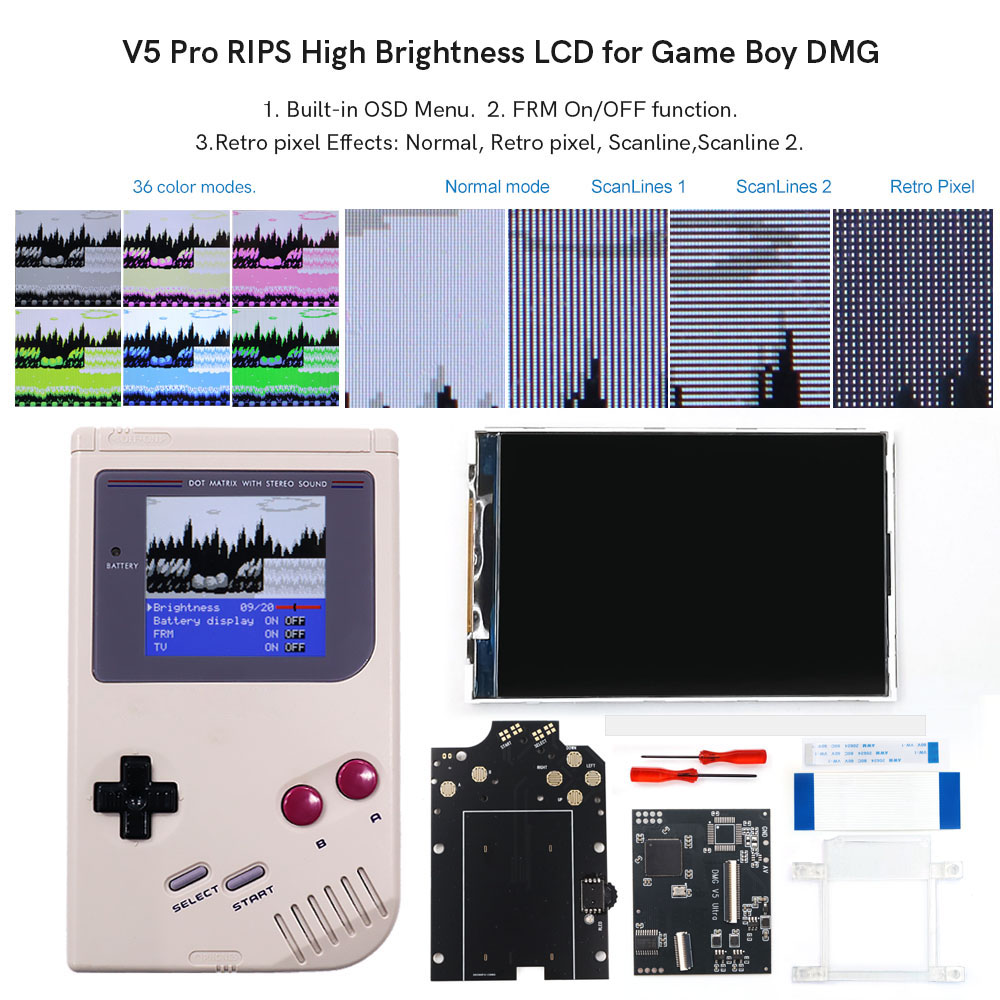 Retro Gaming Gameboy - HISPEEDIDO Para GB Dmg V5 Pro,