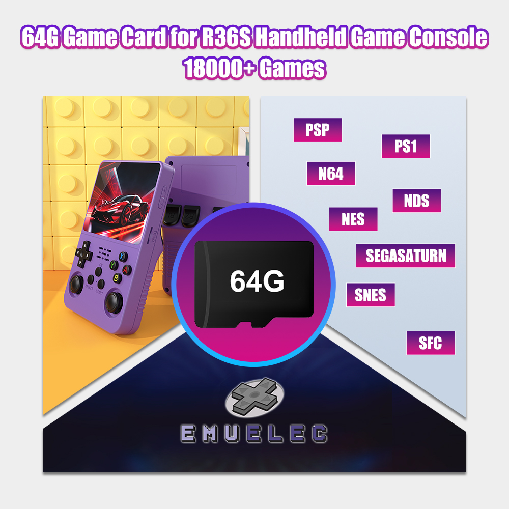 Retro Gaming Qss - Tarjeta TF de juego de 64G