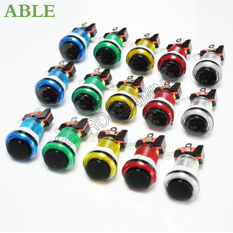 Retro Gaming Shop - 12 Uds. Botón pulsador LED Arcade