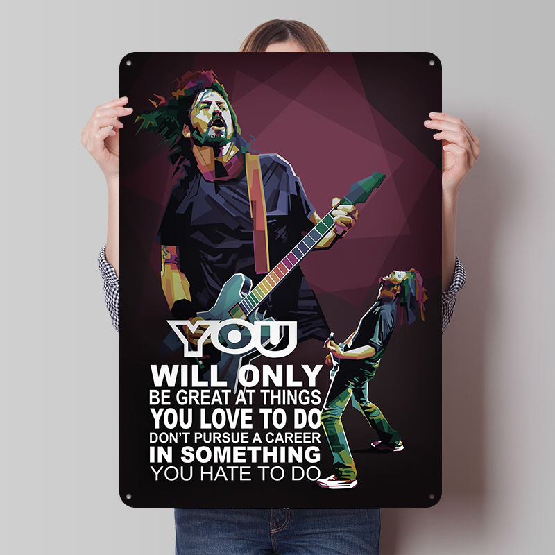 Retro Gaming At Home - Póster de Metal con Frases de
