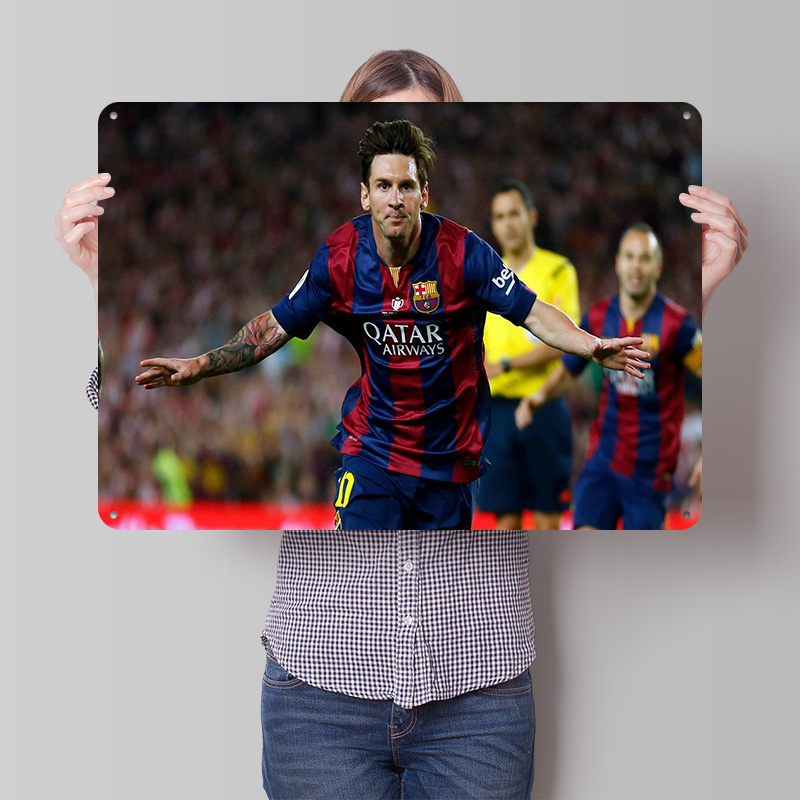 Retro Gaming At Home - Póster Impreso de Fútbol de Lionel