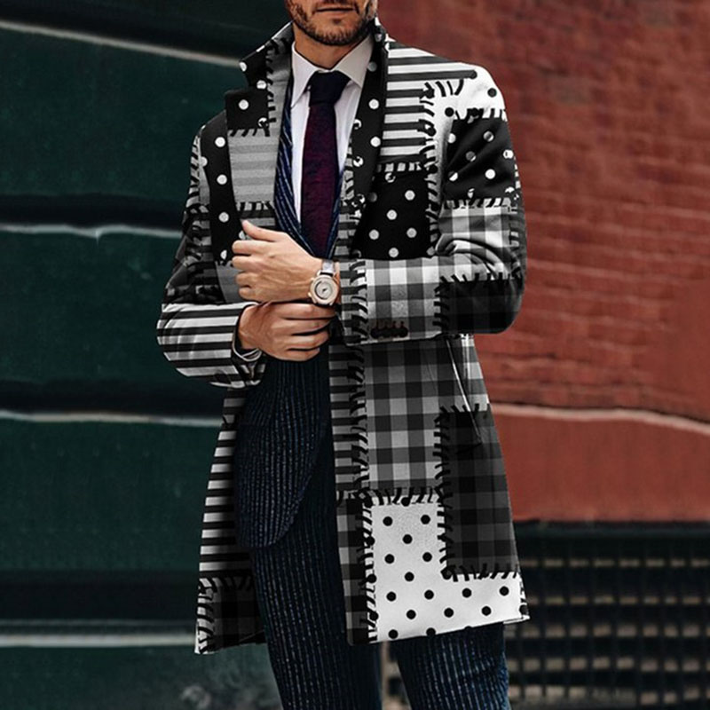 Retro Gaming Jacket - Abrigo con estampado geométrico Retro para