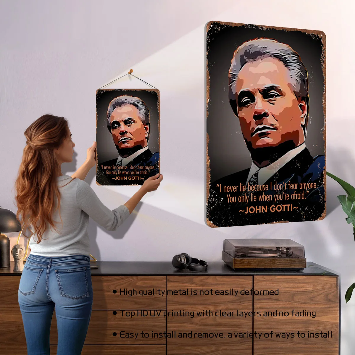 John Gotti - Póster Metálico c - Retro Gaming Quotes reseña y precio