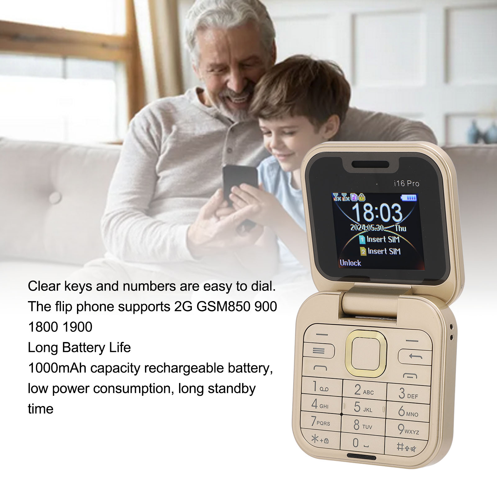 Teléfono 2G con Botones Grande - Retro Gaming Power Bank reseña y precio