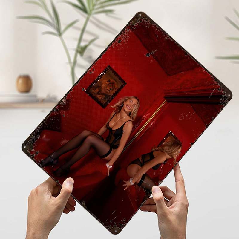 Póster Metálico Rojo con Mujer - Retro Gaming On reseña y precio