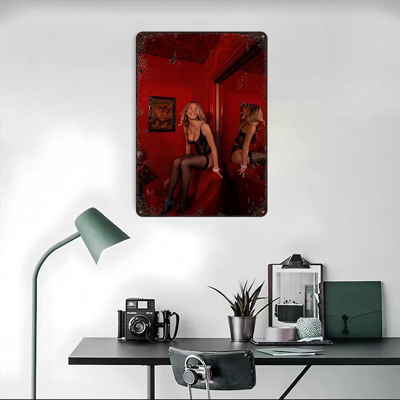 Póster Metálico Rojo con Mujer - Retro Gaming On reseña y precio