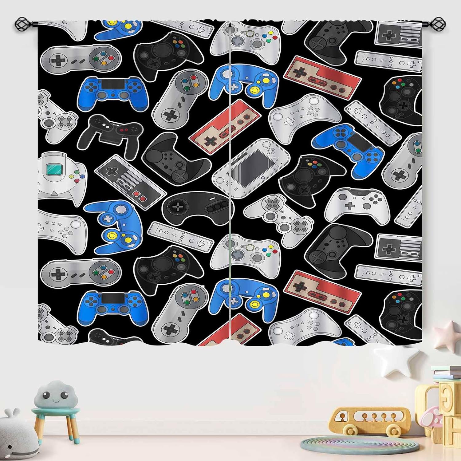 Cortinas con Diseño de Mandos  - Background Retro Gaming reseña y precio
