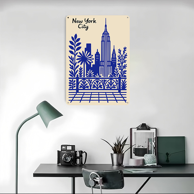 Póster Azul de la Ciudad de Nu - Retro Gaming At Home reseña y precio