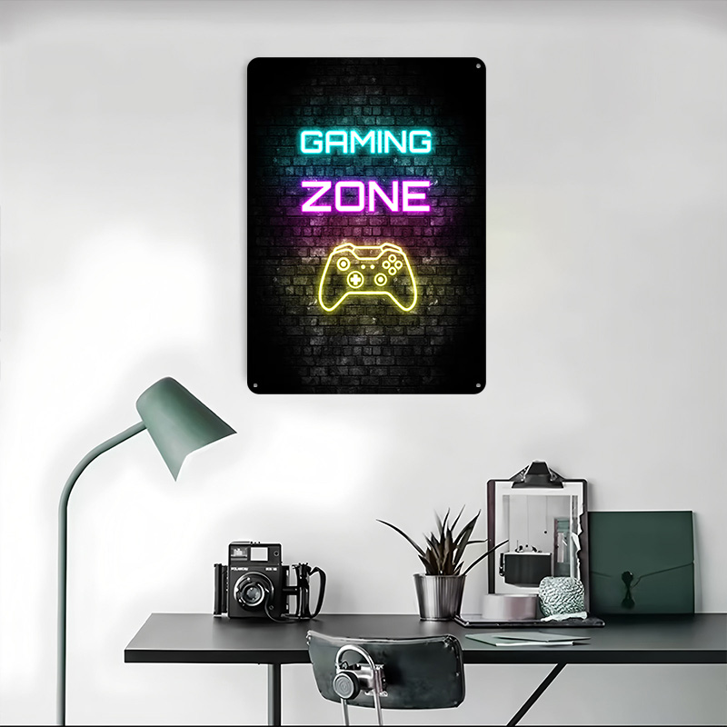Letrero de neón de zona de jue - Retro Gaming On reseña y precio